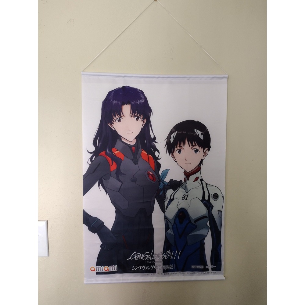 Evangelion - Fabric Poster Flag Wall Scroll Banner - Approximately 30"x 20" RARE